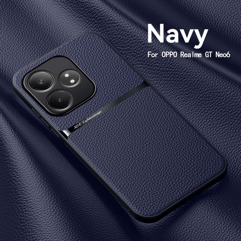 

Для Realme GT Neo6 SE 6.78 2024 Чехол Кожаный Магнитный Автомобильный Держатель Чехол для телефона Для Realme GT Neo6 Realme GT 6T RMX3853 Задняя крышка Realme GT 6T