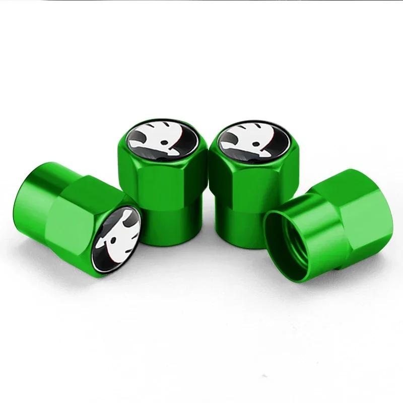BASQ5 4pcs Car Tyre Wheel Stem Air Valve Cover Caps for Skoda Octavia Rapid Citigo Fabia Kamiq Karoq Kodiaq Roomster Scala Superb Yeti