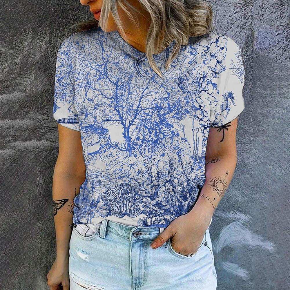 Элегантная модная новая повседневная футболка с круглым вырезом — фото 4