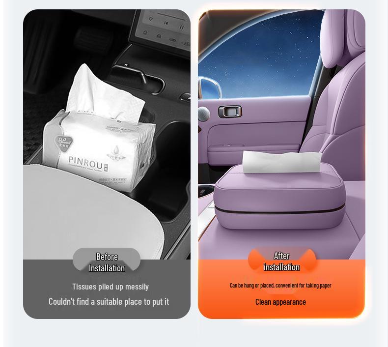 Dark Blue L06 Hanging Tissue Box for Car Seats - New Model