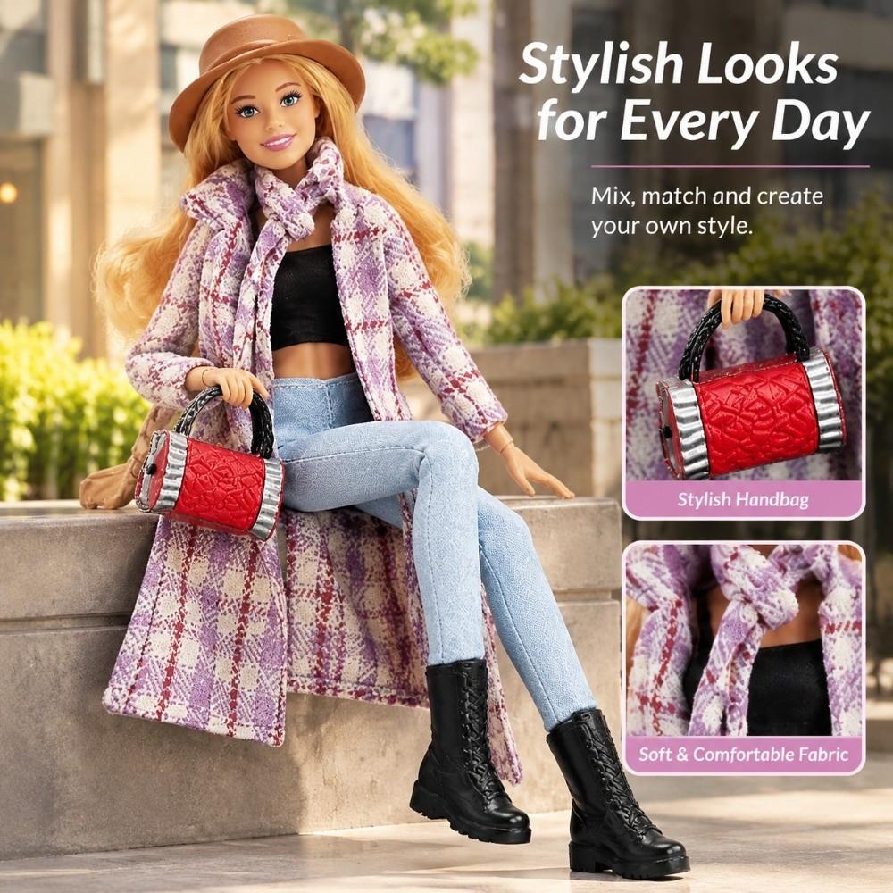 Fashion Winter Wool Overcoat Tops Cute 1/6 Dolls Accessories For 11.5 Inch Doll/for 30cm Doll