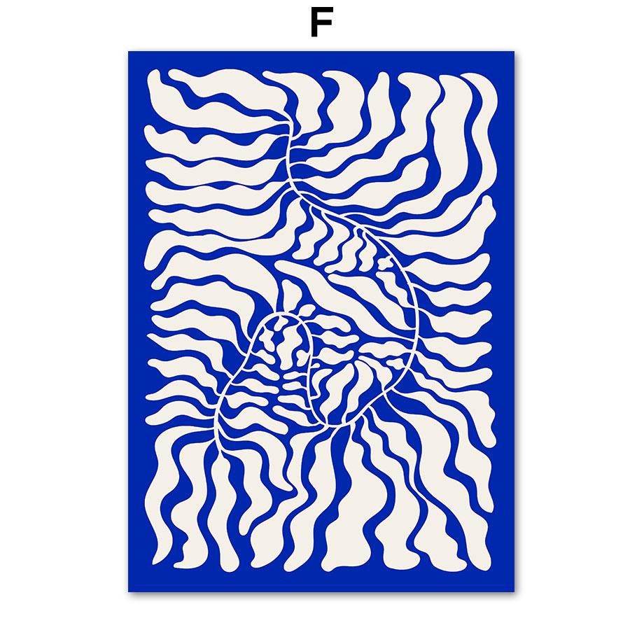 מאטיס אנדי וורהול פרפר בוטני ציור קנבס כחול באוהאוס אמנות קיר פוסטרים והדפסים לעיצוב סלון תמונות