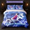 Set Biancheria da Letto Personalizzato Cristiano Ronaldo con Nome Testo 1 Copripiumino+2 Federe Logo Calcio Regalo Personalizzato per Occasione Speciale Arredamento Camera da Letto