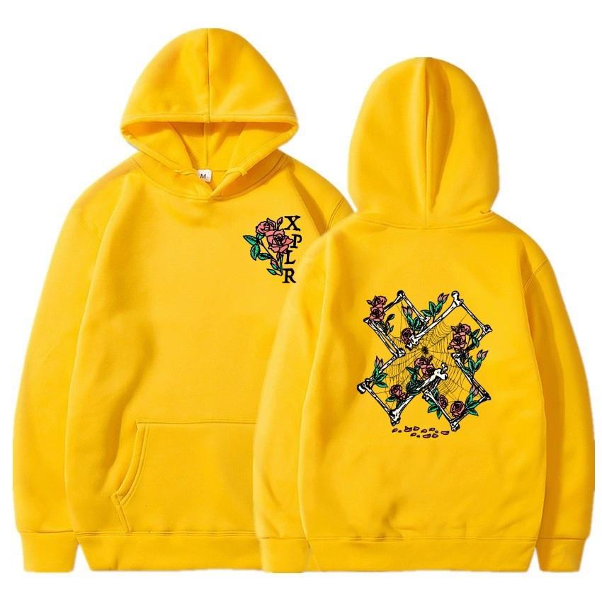 2025 Neu Bedruckt Ado Grenzüberschreitender Außenhandel Herbst/Winter Europäischer und Amerikanischer Stil Locker Hip Hop Ins Hoodie mit Samt f