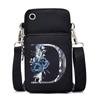 Blue Roses Alphabet Print Small Shoulder Bag 26 Letters Mini Crossbody Phone Bag for Women