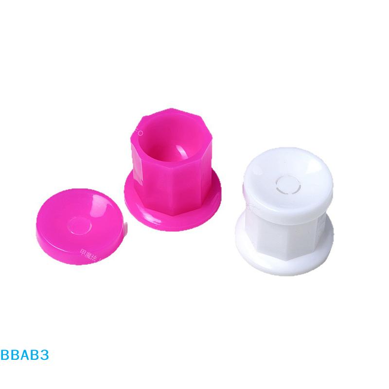 Mini Plastic Octagonal Powder Liquid Nail Cup Wiyh Cap Nail Brush Cleaning Tools Liquid Power For Mixing Bowl Brush Holder Dish