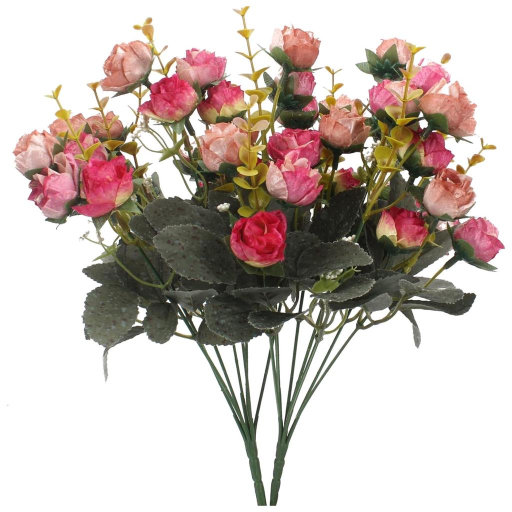 7 Branch 21 Heads Leaf Rose Artificial Flowers Fake Flower For Wedding Bridal Floral Bouquet Home Table Garden Decoration