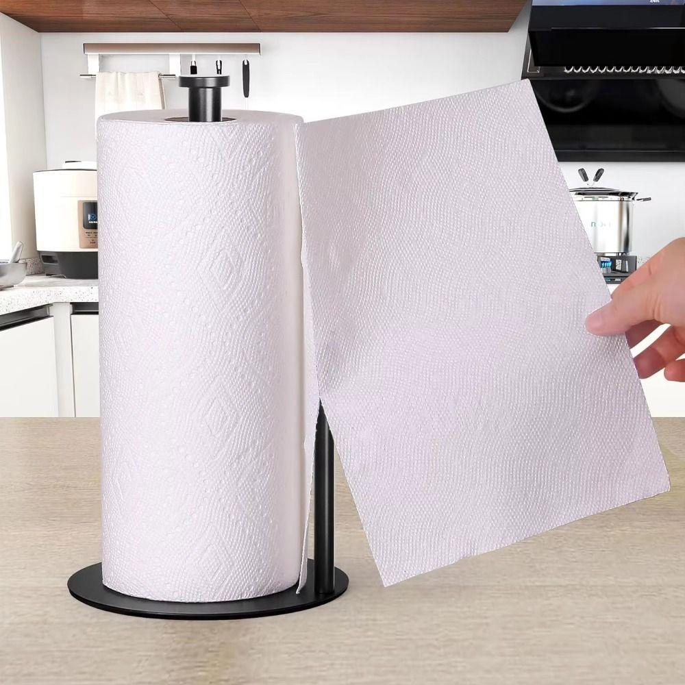 One-Handed Tear Paper Towel Stand Non-Slip Kitchen Roll Dispenser Paper Towel Dispenser Household