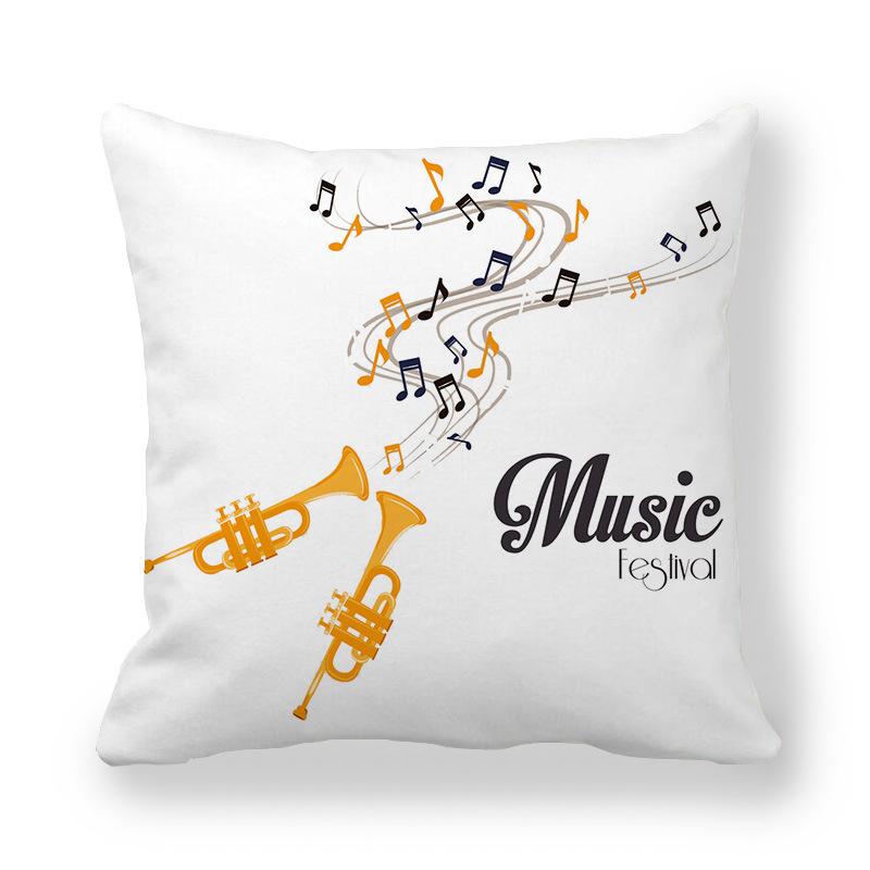 Guitar Butterfly Decorative Pillowcase Home Music Decoration Bedroom Living Room Sofa Pillowcase Music Note Cushion Cover