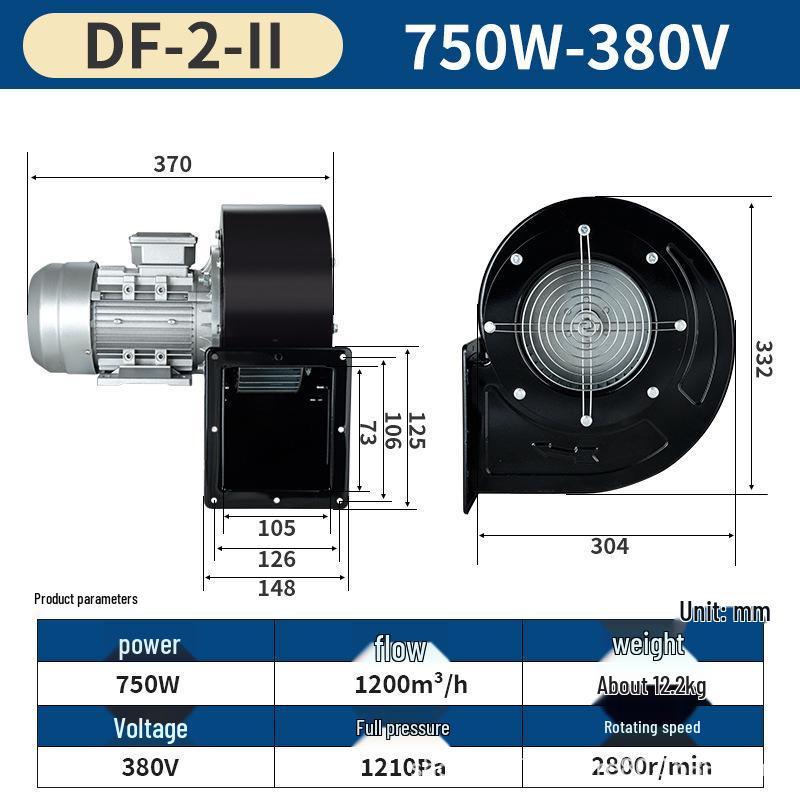 Compact High-Pressure Centrifugal Fan for Kitchen and Laboratory Ventilation