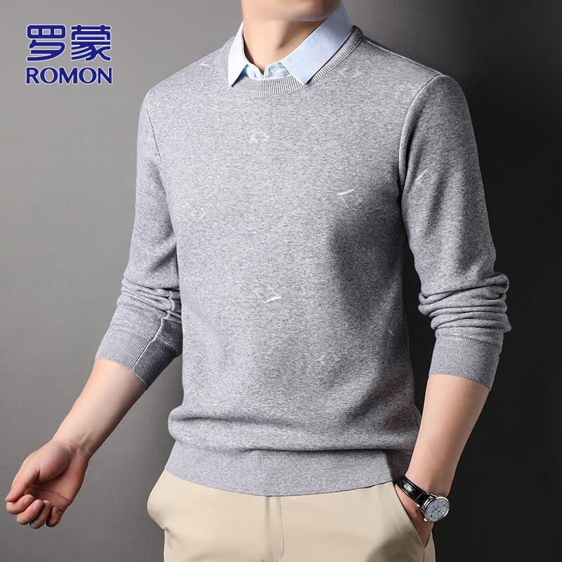 ROMON Men's Faux Two-Piece Knit Sweater