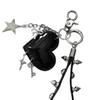 Stylish PU Leather Rivet Keychain With Metal Beads And Studs For Bags Phones Or Backpack Hanging Accessories