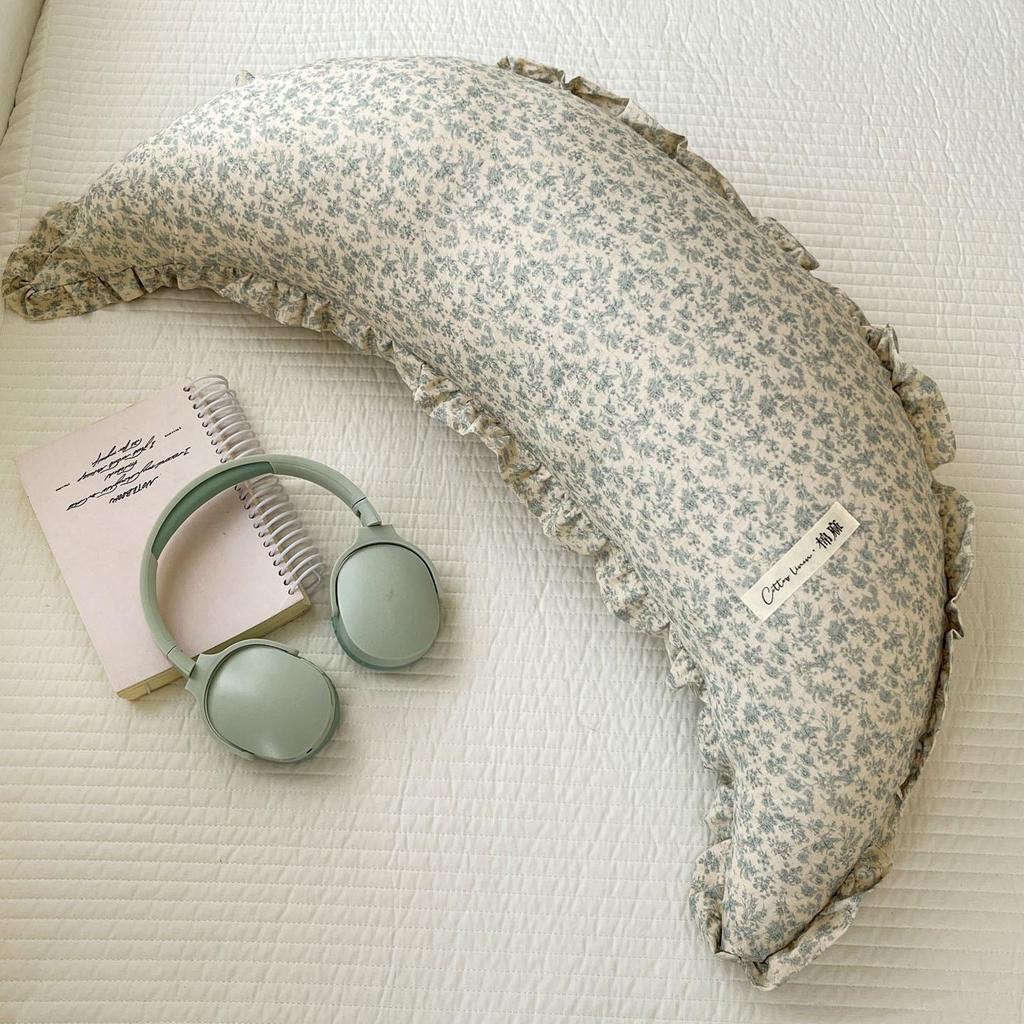 Cotton & Linen Moon Pillow: Baby Soothing, Washable, Pregnancy Support