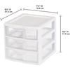 Small 3 Drawer Storage Unit Plastic Stackable Organizer Clear Front Drawers Desktop Container Office Home Crafts Makeup