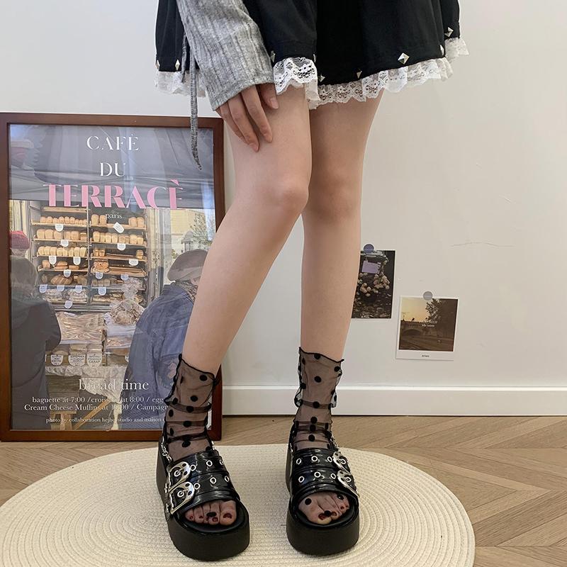 Fashion New Thick Sole Punk Sandals Women Wrap Toe Hollow Outs Roman Sandalias Women Casual Beach Slippers Summer Platform Sandals Woman