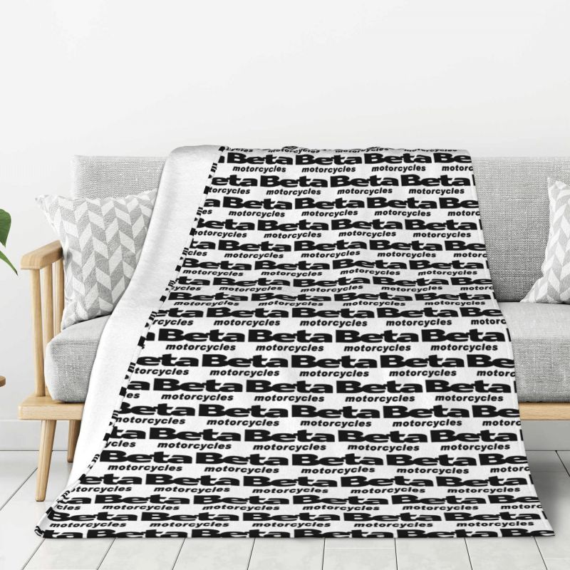 Custom Betas Motorcycles Racing Logo Blankets Warm Flannel Throw Blanket for Bedding Couch Quilt