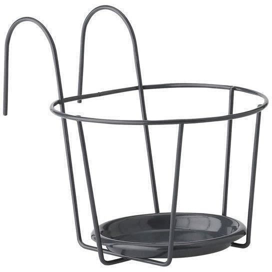 Balkon-Blumentopfhalter - GARDEN ID - 21 cm Anthrazit - Optimale Größe - Elegantes Design - Sicherer Halt