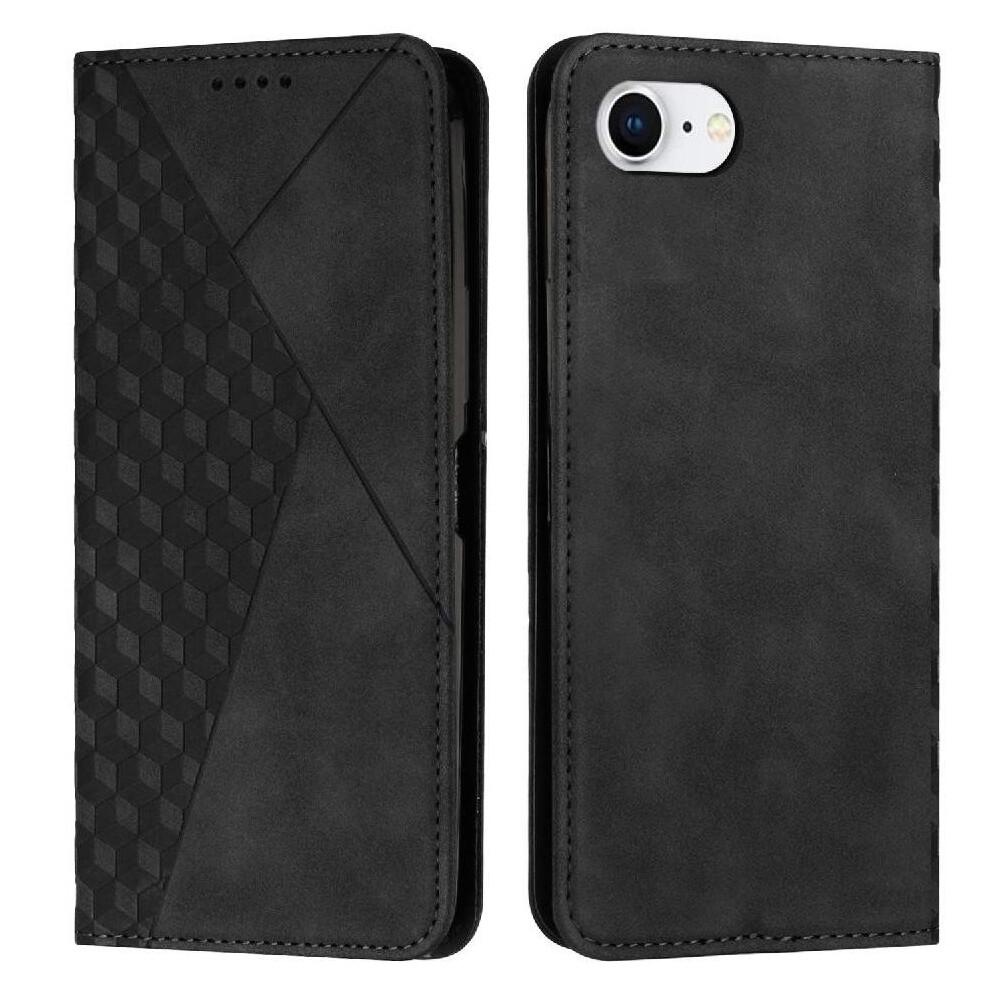 (Black) Flip Case for iphone 16e Kickstand Pu Leather Card Insertion Wallet
