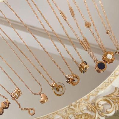 High-End Rose Goud Titanium Staal Sleutelbeen Ketting - Japanse & Koreaanse Mode, Niche Ontwerp, Elegant & Veelzijdig