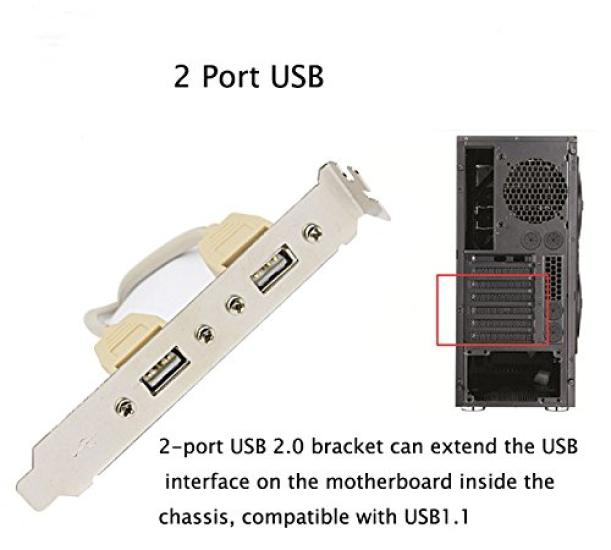 SinLoon Computer Cables Connectors New USB PC Motherboard Rear Panel Expansion Bracket To IDC Motherboard USB Cable Host Adapter [2-Piece Set] &