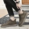 Men's Shoes 2025 Summer New Teenagers Daily Lace-up Free Platform Casual Shoes Retro Trend Mid-top Board Shoes Men