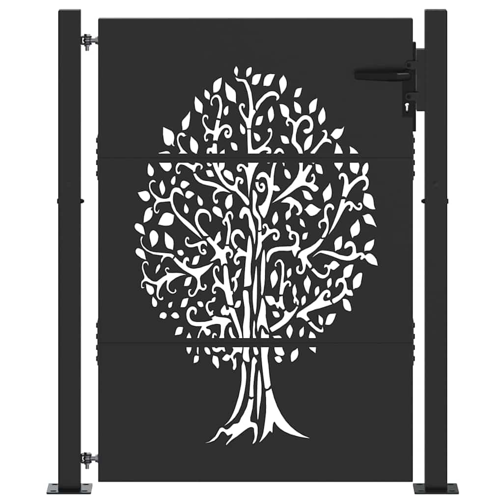 Garden Gate Black 110 X 155 Cm Powder Coated Steel