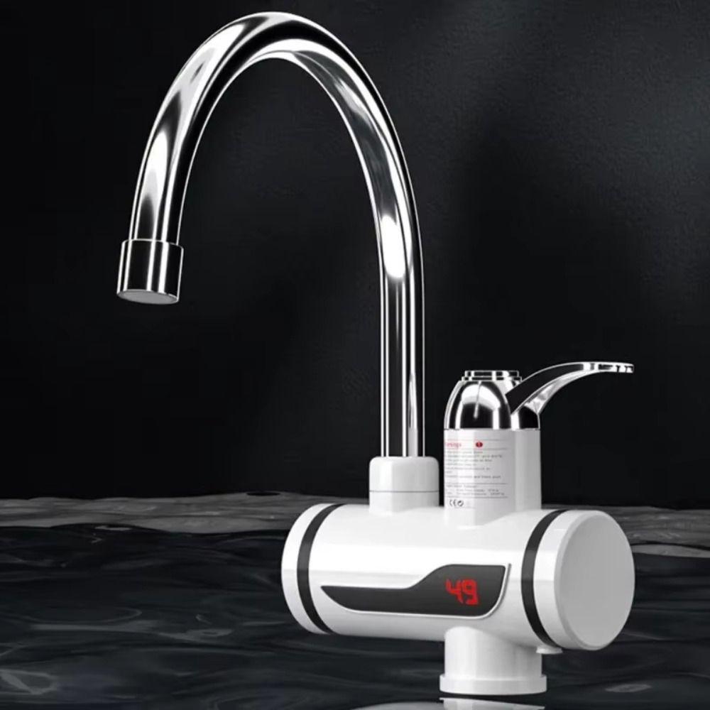 3000W Fast Heating Instant Water Heater Temperature Display Electric Hot Water Tap Office Space