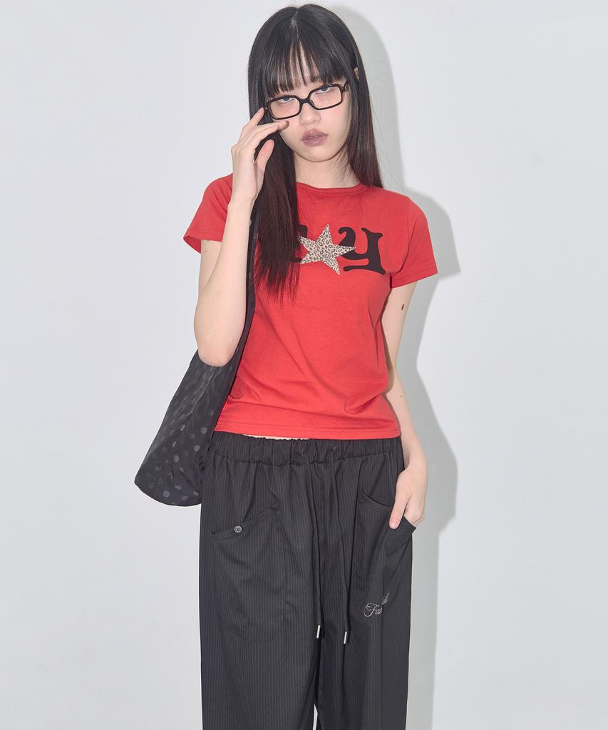 FANCY CLUB Fy Leopard Tee (Red) F25Qb100
