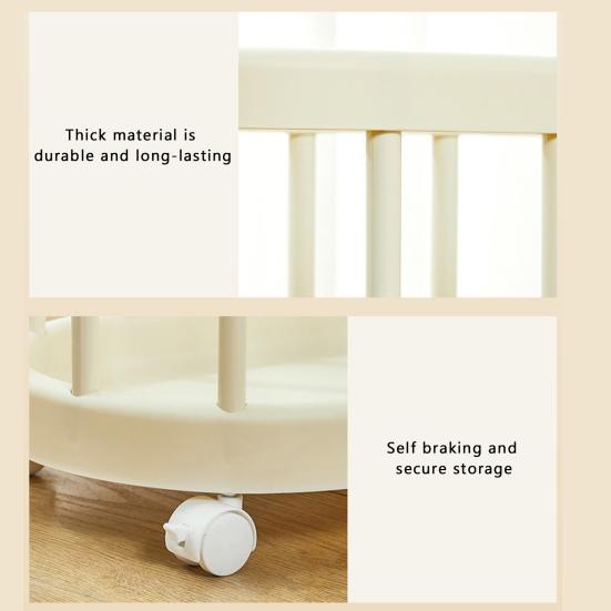 Dirty Clothes Basket with Wheels Large Capacity Moisture-Proof Versatile Slim Clothes Hamper Organizer with Sturdy Metal Frame