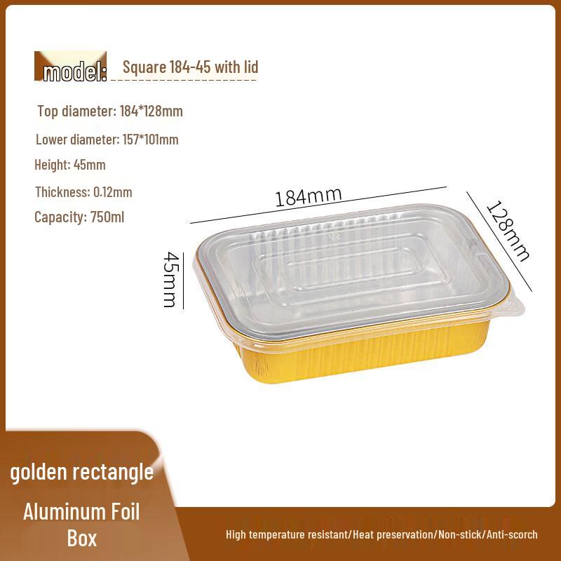 Disposable Square Aluminum Foil Pans with Lids