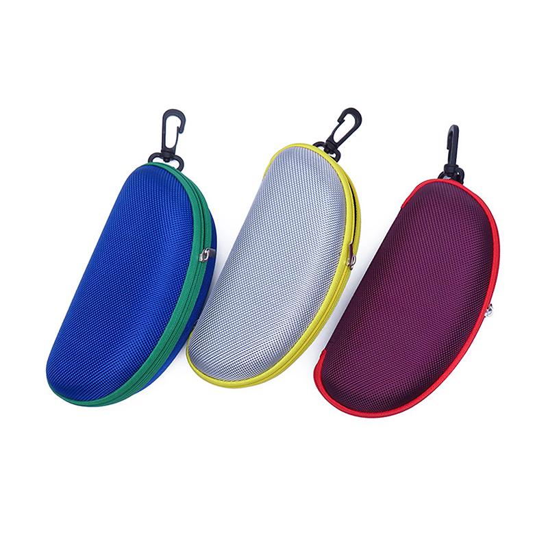 Portable Eva Glasses Case With Carabiner Hook Colorful Sunglasses Hard Cases Zipper Eyeglasses Protector Box Eyewear Accessories
