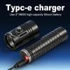 50M Professional Diving Torch IPX8 Waterproof USB C Rechargeable LED Flashlight 18650 Wrist Strap Underwater Scuba Diving Light
