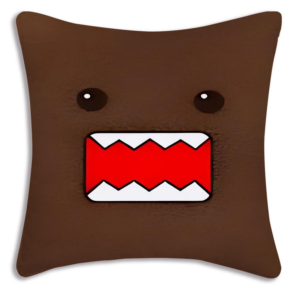 Cute For D-Domo Kun Faces Pillow Covers Cartoon Sofa Decorative Home Double-sided Printing Short Plush Cute Cushion Cover