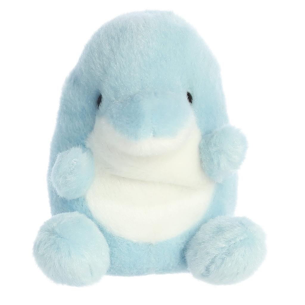 Aurora Adorable Palm Pals Clicks Dolphin Stuffed Animal Fun Play Blue 5 Inches - Pocket-Sized - On-The-Go -