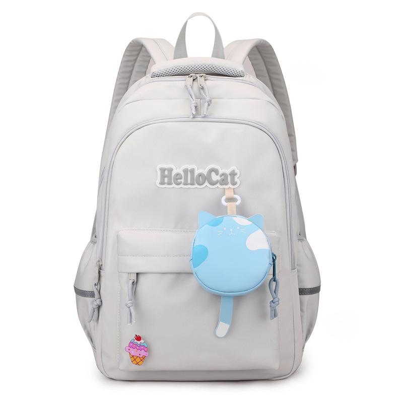 Schoolbag Girl's Nylon Colorblock Backpack