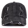 Men Vintage Edge Holes Denim Baseball Cap Outdoor Adjustable Sunscreen Leisure Hat Spring Autumn Travel Tourism Beach Vacation