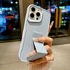 Luxury Solid Color Silicone Phone Case For iPhone 17 16 15 14 13 12 11 ProMax With Bracket Soft TPU Shockproof Bumper Back Cover