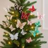 Colorful Butterfly Christmas Decoration Plastic Feather Christmas Tree Decorations  Xmas New Year