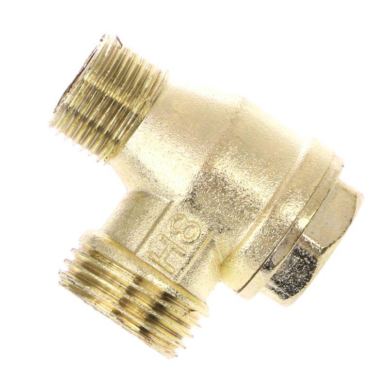 Male Thread 3 Way Metal Air Compressor Check Valve Gold Tone