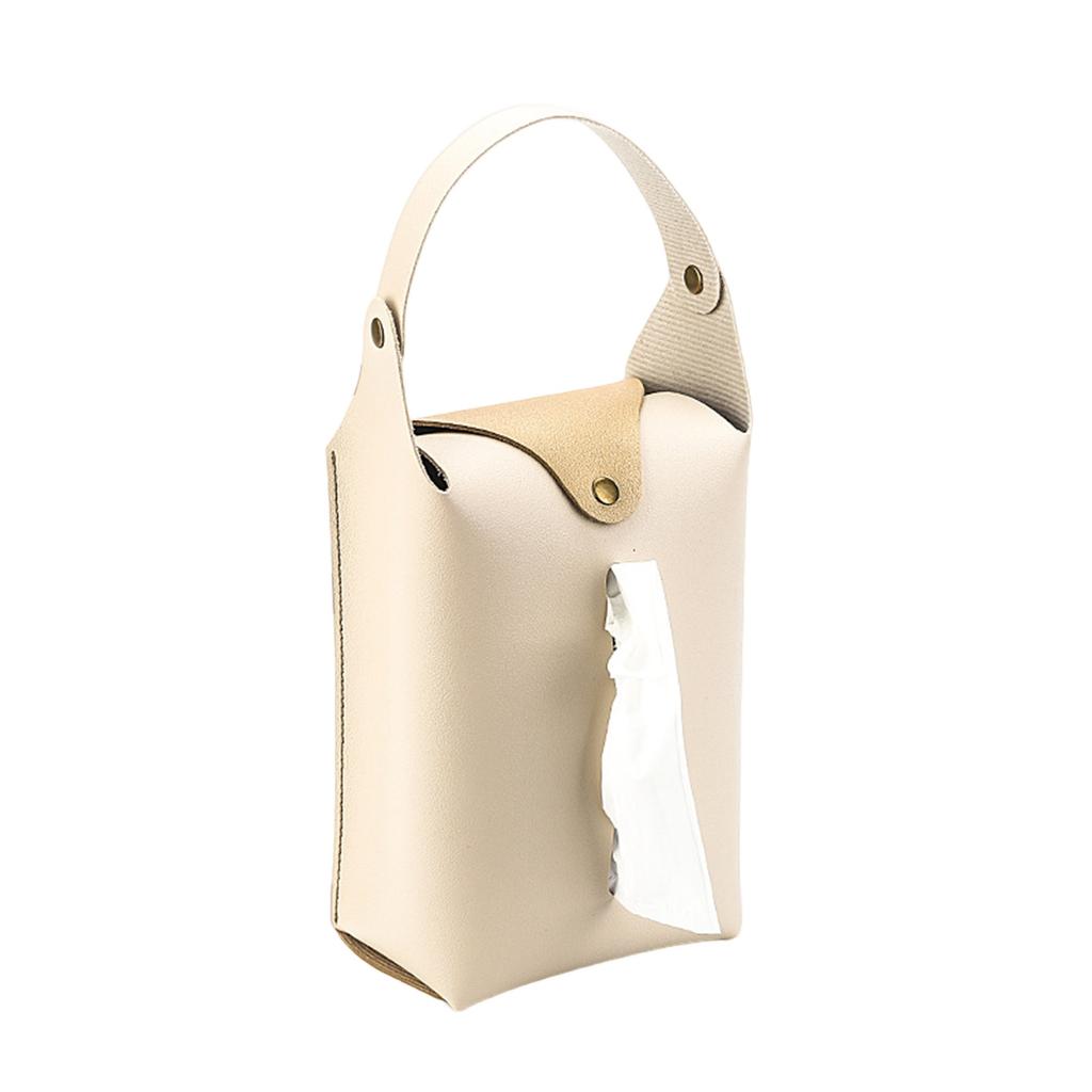 Pack Of 2 PU Leather Hanging Tissue Holder Paper Towel Refill Box for Home and Car Use Stylish Kitchen Napkin Dispenser