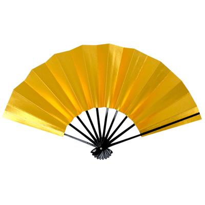 [Adesugata] Dance Fan, Double Gold, 9.5 Inches, Black Lacquered Frame, for Dancing, 1 Piece