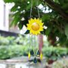 Sunflower Wind Chime Ornament Window Hanging Panel Decoration with Chain Flower Wind Chime Art for Home Patio Porch Garden Backyard Decor