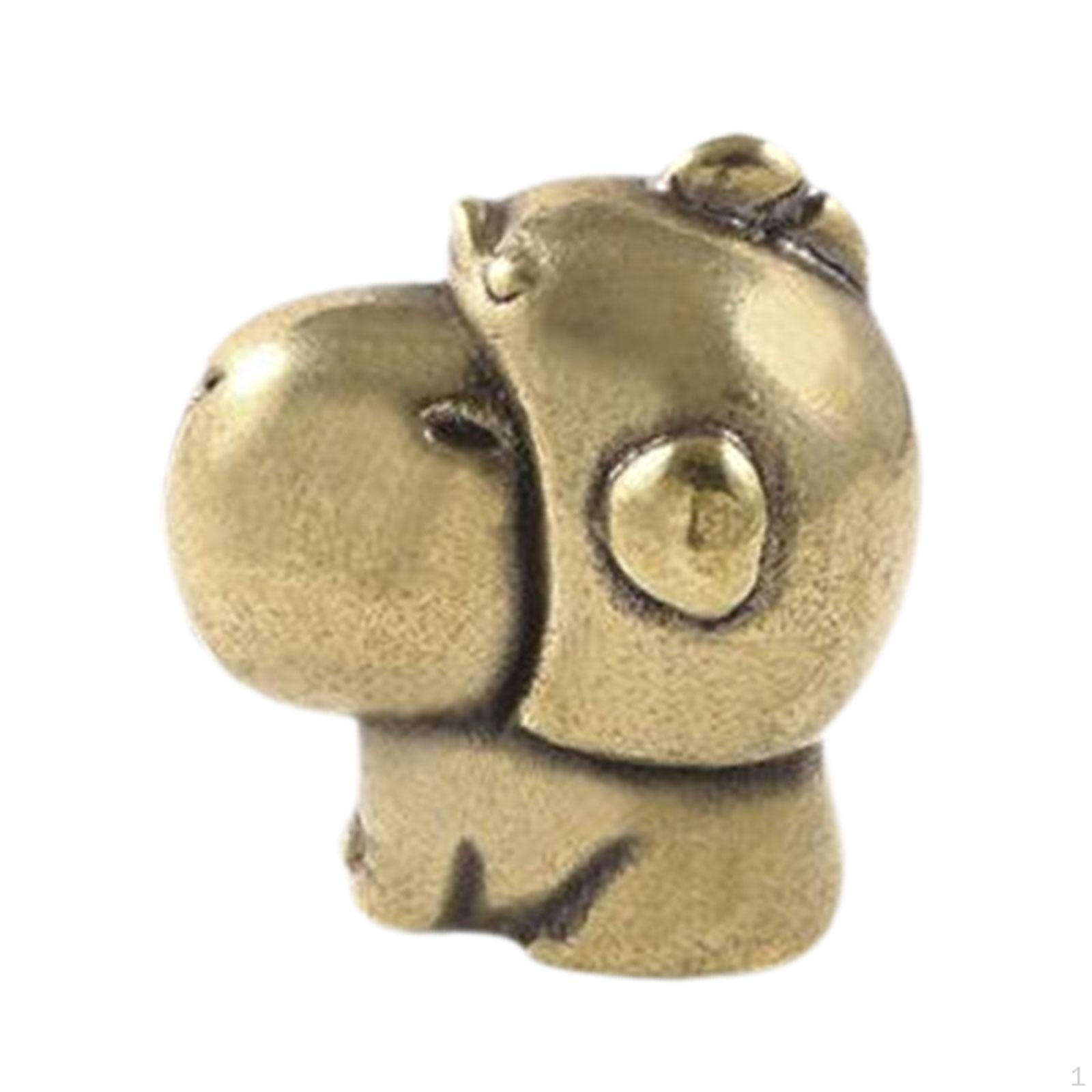 

Латунная статуэтка капибары, коллекционная скульптура в античном стиле, сувенир, маленькая статуэтка Wearing hat