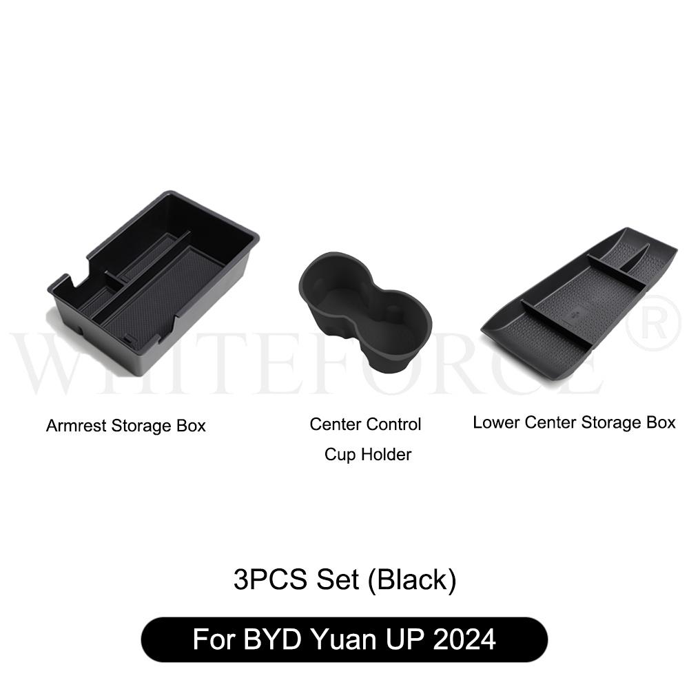 For BYD Yuan UP 2024 Center Control Water Cup Holder Armrest Storage Box Central Lower Storage Box Trash Can Organizer Accessory