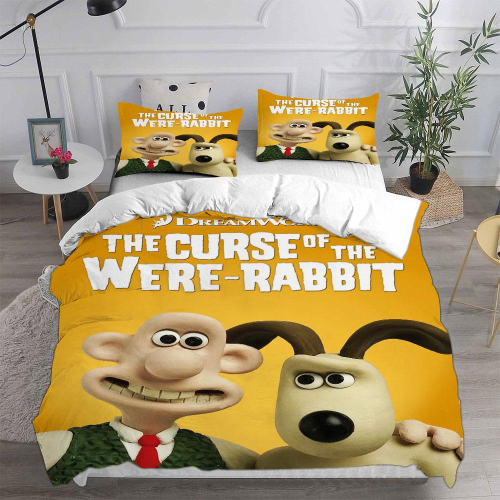 Wallace & Gromit Bedding Sets Comforter Quilt Bed Cover Duvet Cover Pillow Case 2-3 Pieces Sets Kids Adult Size