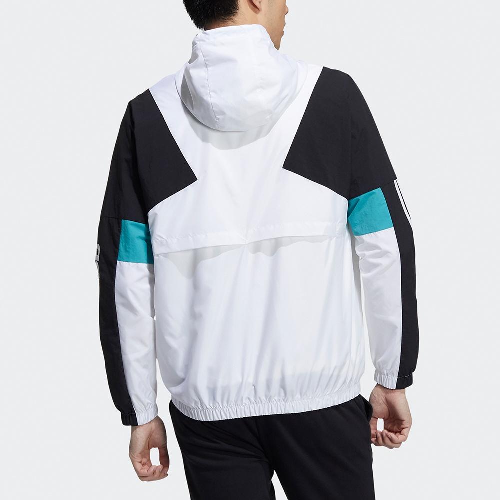 adidas neo M Cs Cb Wb 2 Logo Embroidered Contrasting Colors Sports Jacket White Men's GP5685