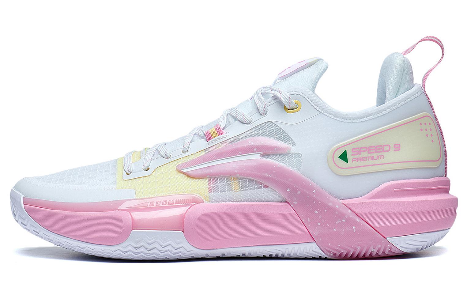 Li Ning Speed 9 Premium PRM Summer, Медовый Персик Нескользящие Износостойкие Низкие Баскетбольные Кроссовки Мужские ABAT023-1 47.5