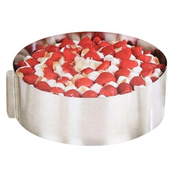 Justerbar Mousse Ring 3D Runde Kakeformer Rustfritt stål Bakeformer Kjøkken Dessertverktøy