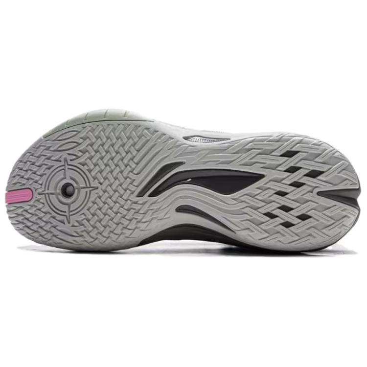 Li Ning Abrasion Resistant Support Rebound Grip Low Top Outdoor Performance Basketball Shoes Men's Gray Cyan Pink ABFV005-3