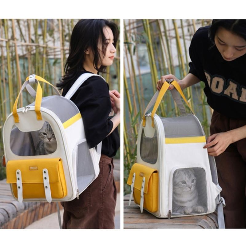 Dog Carrier Portable Cat Cage Four Season Cat Travel Bag Breathable Mesh Carrier Backpack Shoulder Bag Kitten Sling Bag